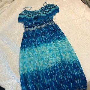 Beautiful multicolor blue and purple maxi dress